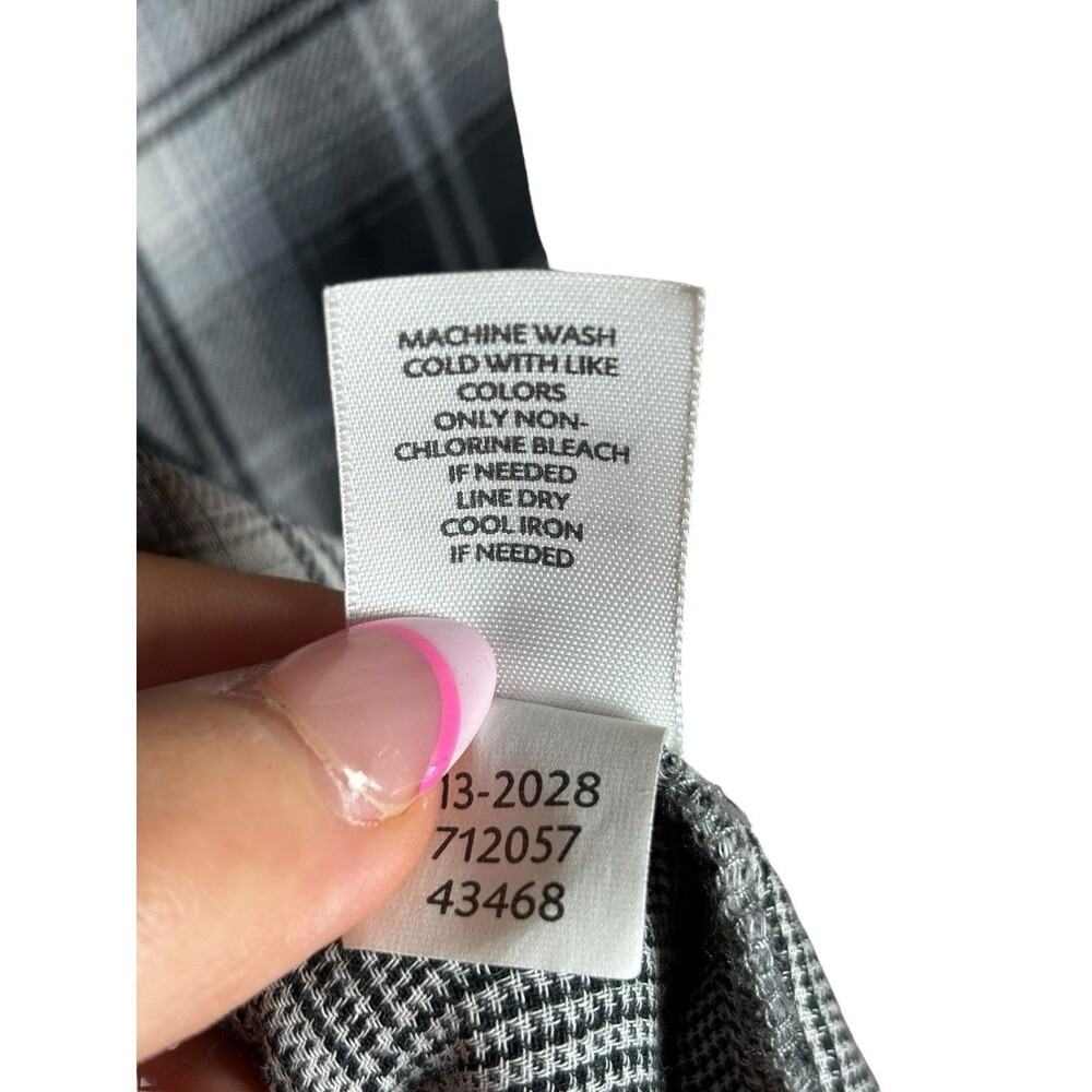 J.Jill Women’s M Black White Plaid 100% Cotton‎ Long Sleeve Tunic Top Casual - Picture 7 of 11
